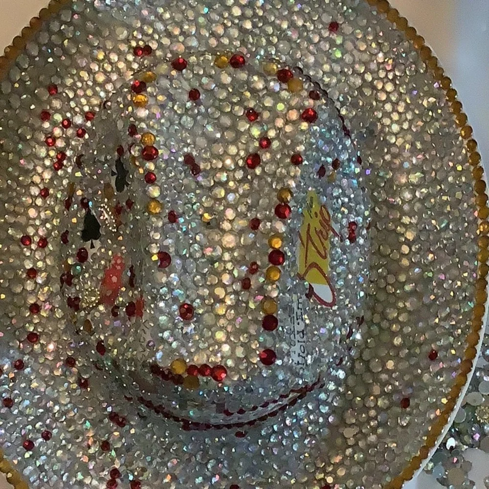 Red and Silver Sparkly Party Hat
